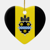 Pittsburgh Flag Heart Keramisch Ornament (Achterkant)