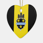 Pittsburgh Flag Heart Keramisch Ornament (Links)