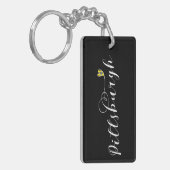 Pittsburgh Flag Heart Sleutelhanger (Voorkant Links)