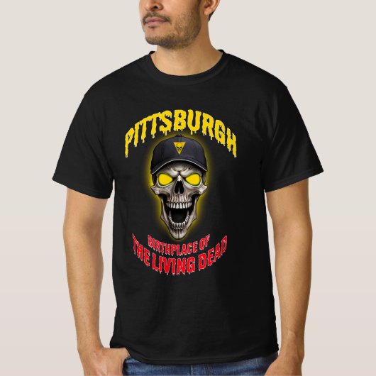 Pittsburgh Geboorteplaats van de Levende Doden T-shirt (Voorkant)