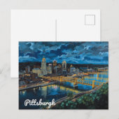 Pittsburgh Gele Bruggen Stadskunst Briefkaart (Voorkant / Achterkant)