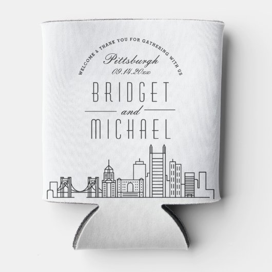 Pittsburgh gestileerde skyline | Bruiloft Koelbox Blikjeskoeler (Voorkant)