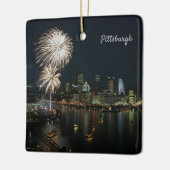 *Pittsburgh geweldige dag/nacht foto Keramisch Ornament (Links)
