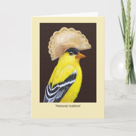 Pittsburgh Goldfinch met pierogi-pet Kaart (Voorkant)