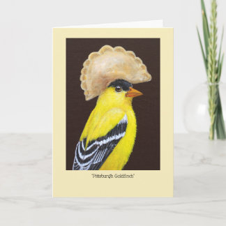 Pittsburgh Goldfinch met pierogi-pet Kaart