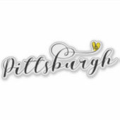 Pittsburgh Heart Flag, ster van David Sticker (Voorkant)