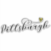 Pittsburgh Heart Flag Sticker (Voorkant)