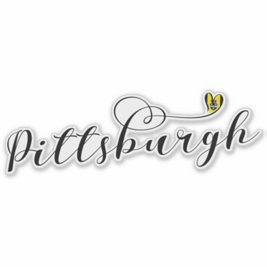 Pittsburgh Heart Flag Sticker (Voorkant)