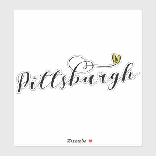 Pittsburgh Heart Flag Sticker (Vel)