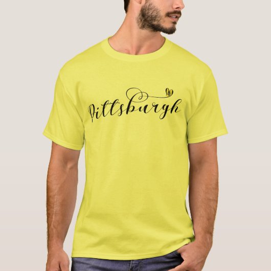 Pittsburgh Heart Flag T-shirt (Voorkant)