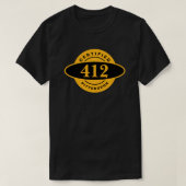 Pittsburgh Home 412 Zwart Goud Yinzer T-shirt (Design voorkant)