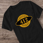 Pittsburgh Home 412 Zwart Goud Yinzer T-shirt