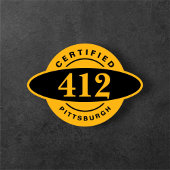 Pittsburgh Home 412 Zwart Goud Yinzer T-shirt