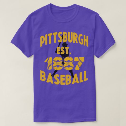 Pittsburgh Honkbal EST 1887 Honkbal Batter Vinta T-shirt (Design voorkant)