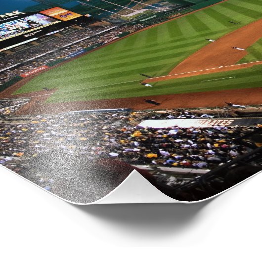 Pittsburgh Honkbal 's nachts Foto Afdruk (Hoek)