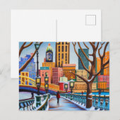 Pittsburgh in de winter schilderen briefkaart (Voorkant / Achterkant)