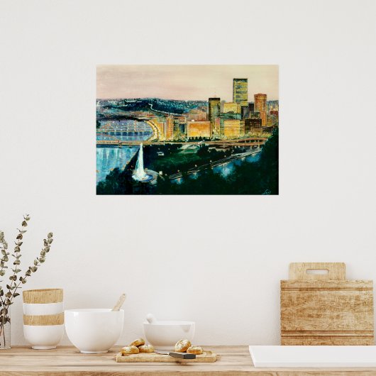 Pittsburgh in Dusk Poster (Keuken)