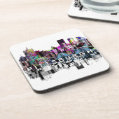 Pittsburgh in graffiti Beverage Coaster Bier Onderzetter (Linkerzijde)