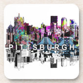 Pittsburgh in graffiti Beverage Coaster Bier Onderzetter (Voorkant)