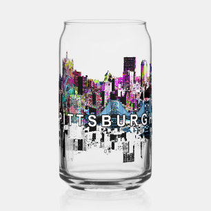 Pittsburgh in graffiti met monogram blikvorm glas