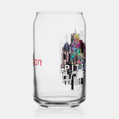 Pittsburgh in graffiti met monogram blikvorm glas (Rechts)