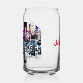 Pittsburgh in graffiti met monogram blikvorm glas (Links)
