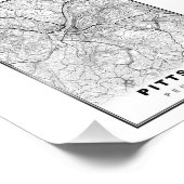 Pittsburgh-kaart Foto Afdruk (Hoek)