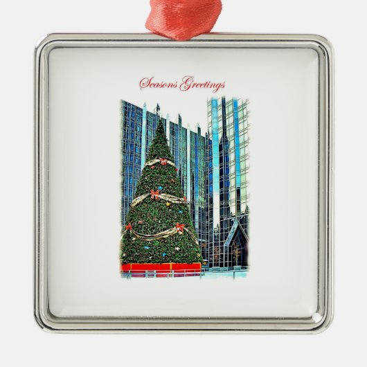 Pittsburgh kerstboomversiering metalen ornament (Voorkant)