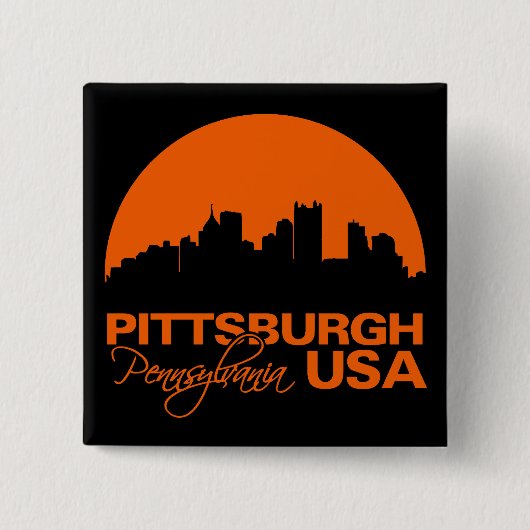 PITTSBURGH-knop Vierkante Button 5,1 Cm (Voorkant)