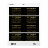 Pittsburgh Koekenselijst met gedicht label (Full Sheet)