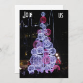 PITTSBURGH LITE UP-ACHT CHRISTMAS INVITATIE KAART (Voorkant / Achterkant)