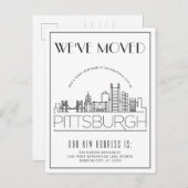Pittsburgh Modern Deco | Adres Gewijzigd Aankondigingskaart (Voorkant / Achterkant)