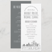Pittsburgh | Modern Deco huwelijksprogramma Kaart (Voorkant / Achterkant)