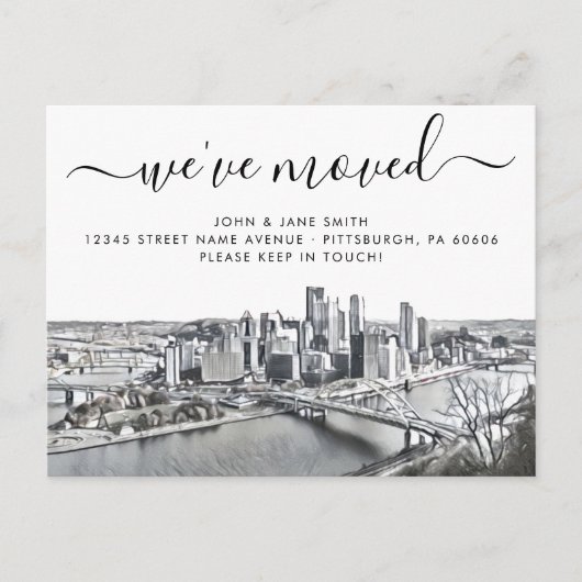 Pittsburgh Moving Announcement Briefkaart (Voorkant)