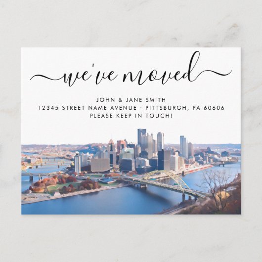 Pittsburgh Moving Announcement Briefkaart (Voorkant)