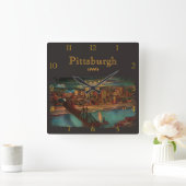 Pittsburgh, op maat van Moonlight 1930 Vierkante Klok (Huis)