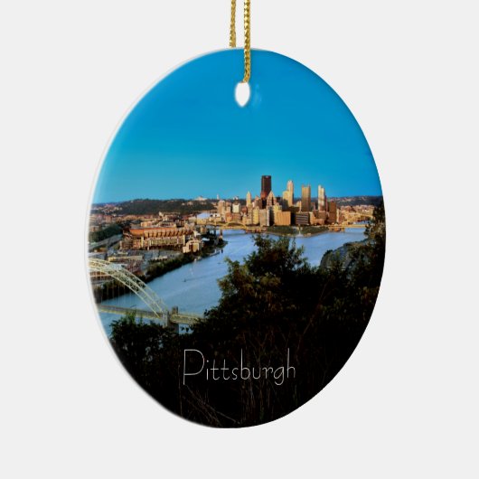 Pittsburgh-ornament-Double Sided Foto-Kerstmis Keramisch Ornament (Rechts)