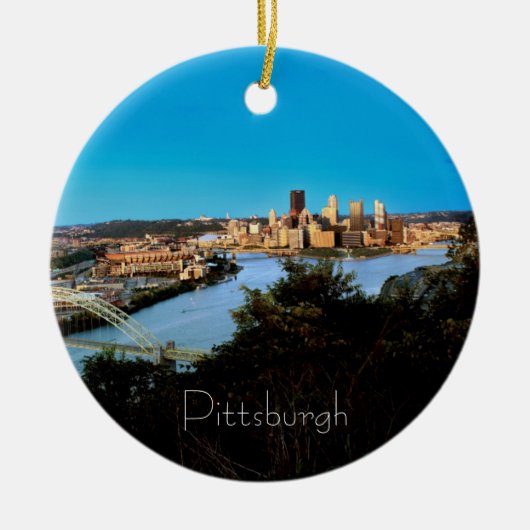 Pittsburgh-ornament-Double Sided Foto-Kerstmis Keramisch Ornament (Voorkant)