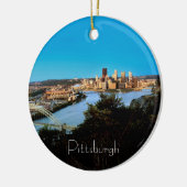 Pittsburgh-ornament-Double Sided Foto-Kerstmis Keramisch Ornament (Links)