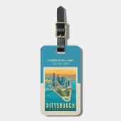 Pittsburgh, PA | Bird's Eye Uitzicht Bagagelabel (Voorkant verticaal)