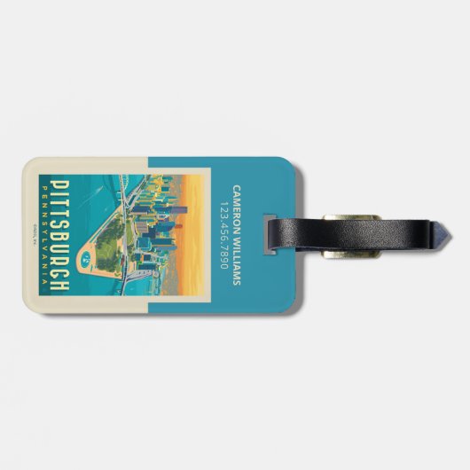 Pittsburgh, PA | Bird's Eye Uitzicht Bagagelabel (Achterkant horizontaal)