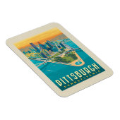 Pittsburgh, PA | Bird's Eye Uitzicht Magneet (Rechterzijde)