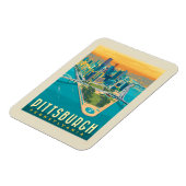 Pittsburgh, PA | Bird's Eye Uitzicht Magneet (Linkerzijde)