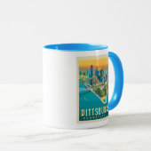Pittsburgh, PA | Bird's Eye Uitzicht Mok (Voorkant rechts)