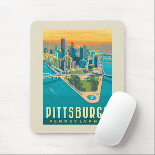 Pittsburgh, PA Bird's Eye Uitzicht Muismat