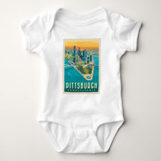 Pittsburgh, PA | Bird's Eye Uitzicht Romper (Voorkant)