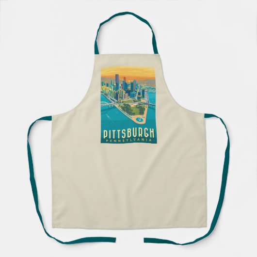 Pittsburgh, PA | Bird's Eye Uitzicht Schort (Voorkant)