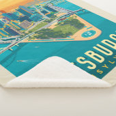 Pittsburgh, PA | Bird's Eye Uitzicht Sherpa Deken (3/4)