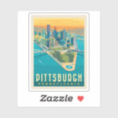 Pittsburgh, PA | Bird's Eye Uitzicht Sticker (Vel)