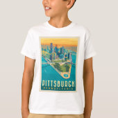 Pittsburgh, PA | Bird's Eye Uitzicht T-shirt (Voorkant)